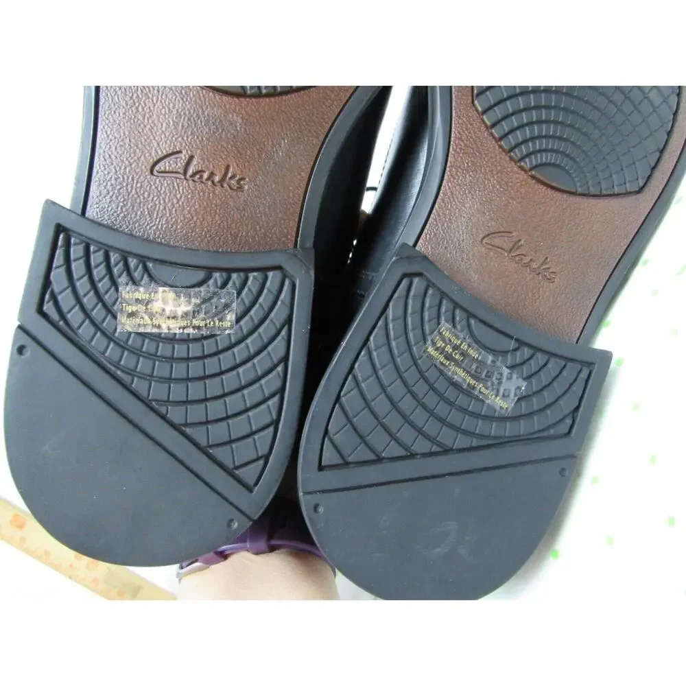 Clarks Collection men's size 11.5 M black leather oxfords dress shoes lace up